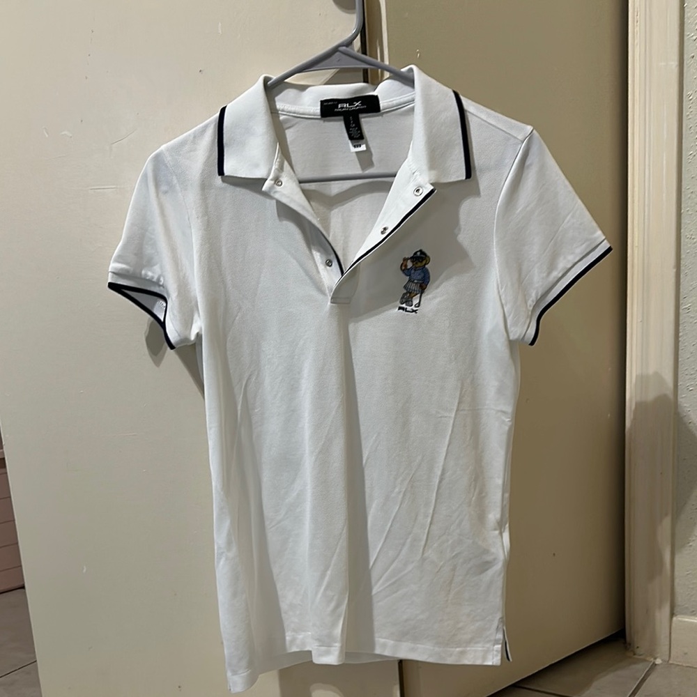 Polo by Ralph Lauren Classic White Polo Shirt with Dark Trim